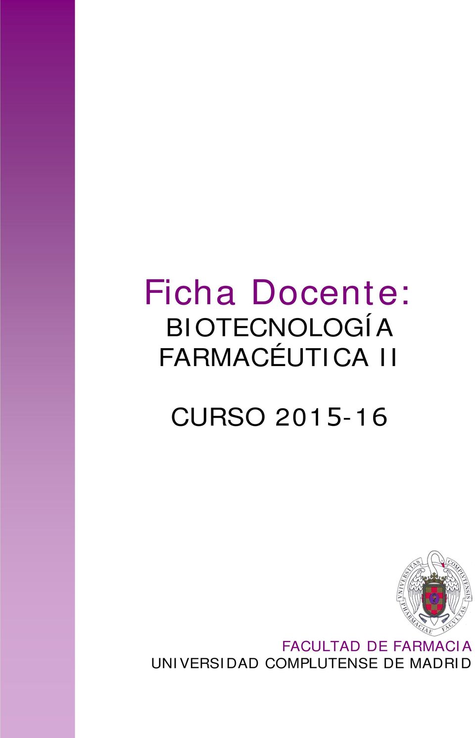 2015-16 FACULTAD DE FARMACIA