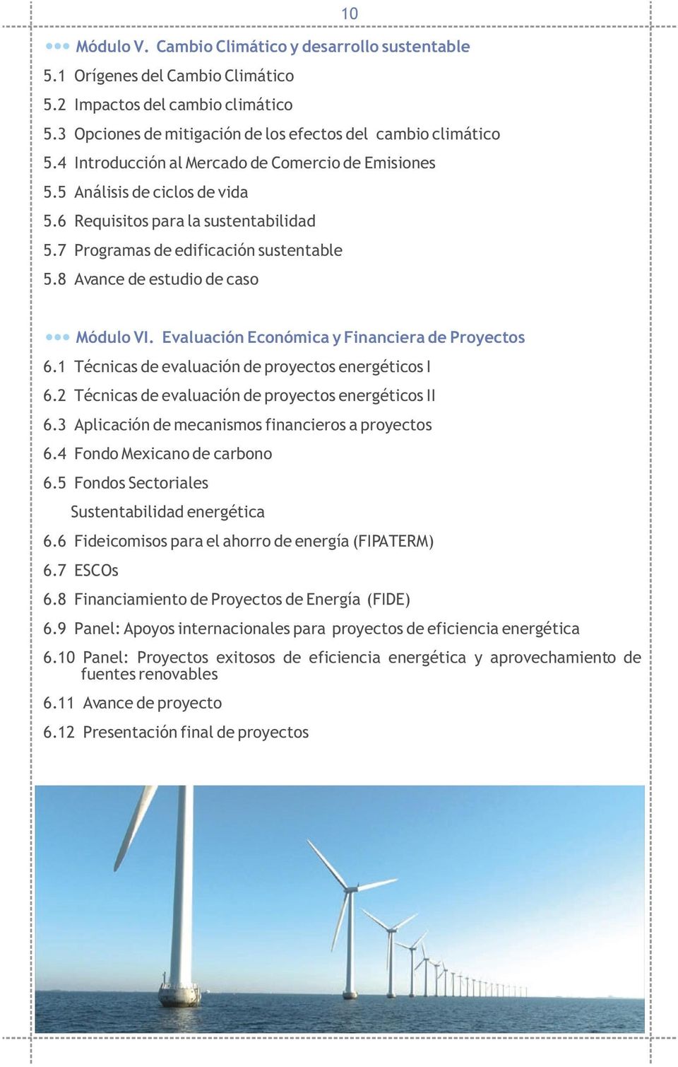 8 Avance de estudio de caso Módulo VI. Evaluación Económica y Financiera de Proyectos 6.1 Técnicas de evaluación de proyectos energéticos I 6.2 Técnicas de evaluación de proyectos energéticos II 6.