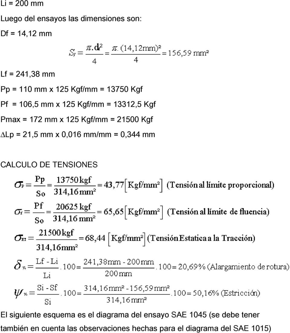 Lp = 21,5 mm x 0,016 mm/mm = 0,344 mm CALCULO DE TENSIONES El siguiente esquema es el diagrama del