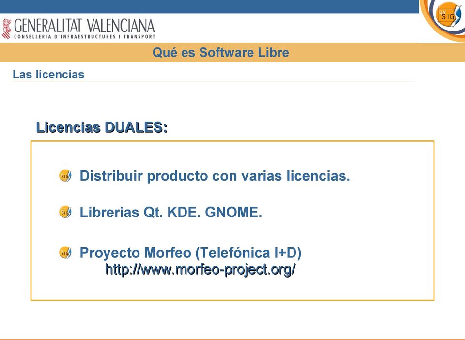 licencias. Librerias Qt. KDE. GNOME.
