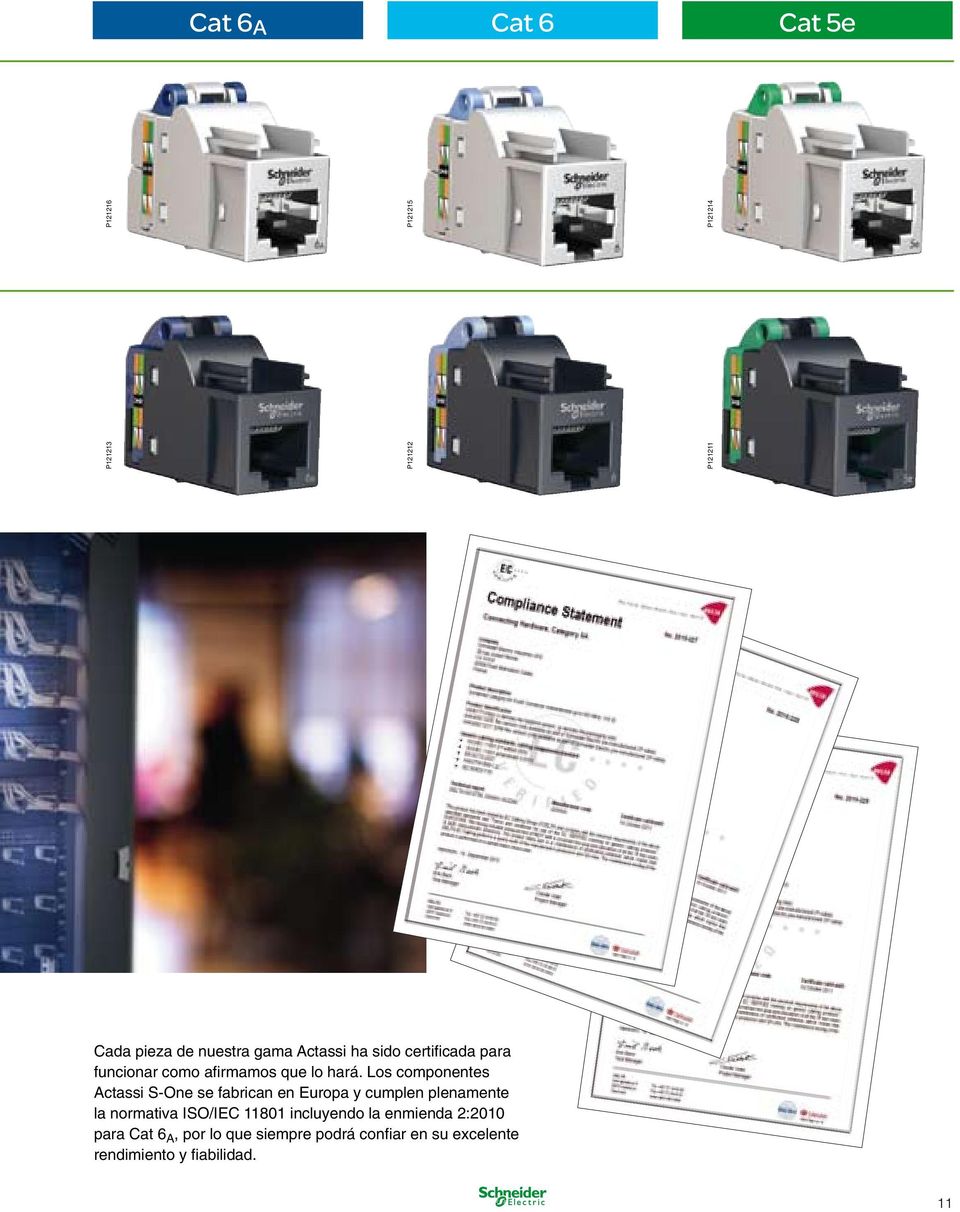 Los componentes Actassi S-One se fabrican en Europa y cumplen plenamente la normativa ISO/IEC