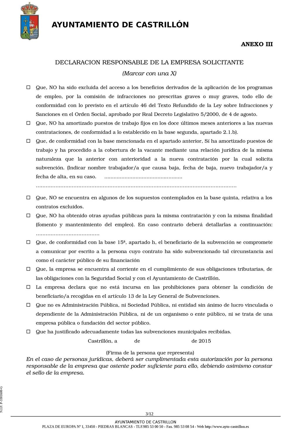 aprobado por Real Decreto Legislativo 5/2000, de 4 de agosto.