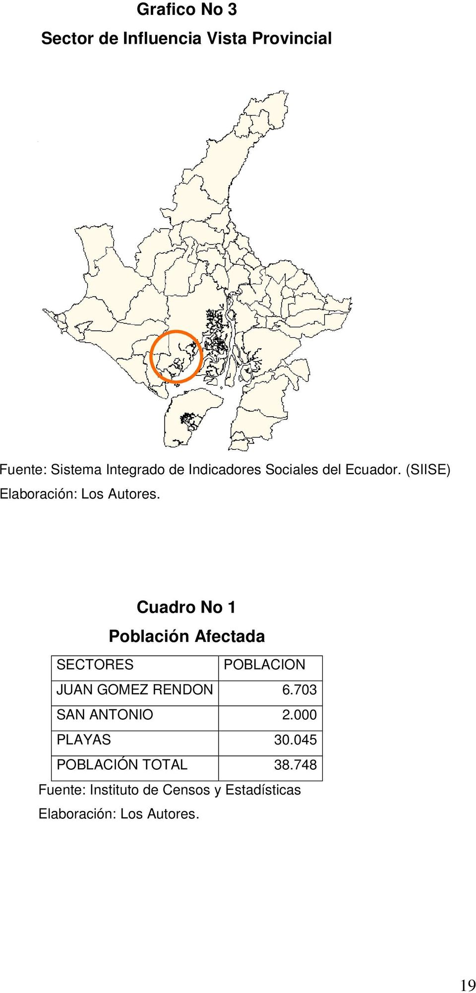 Cuadro No 1 Población Afectada SECTORES POBLACION JUAN GOMEZ RENDON 6.