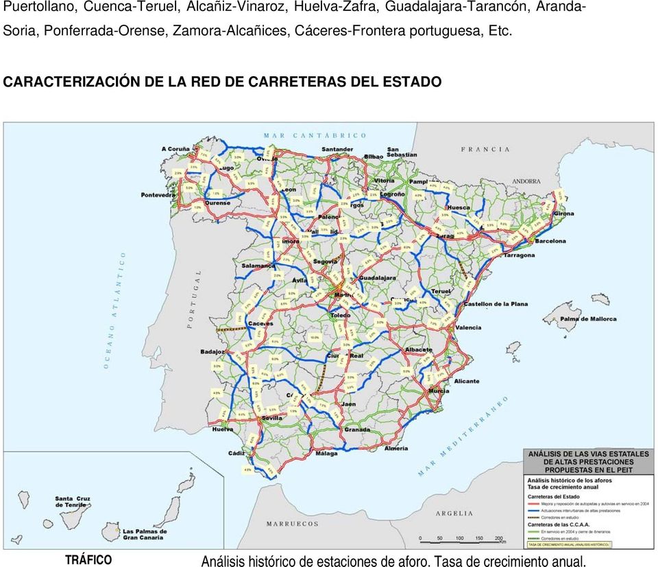 Cáceres-Frontera portuguesa, Etc.