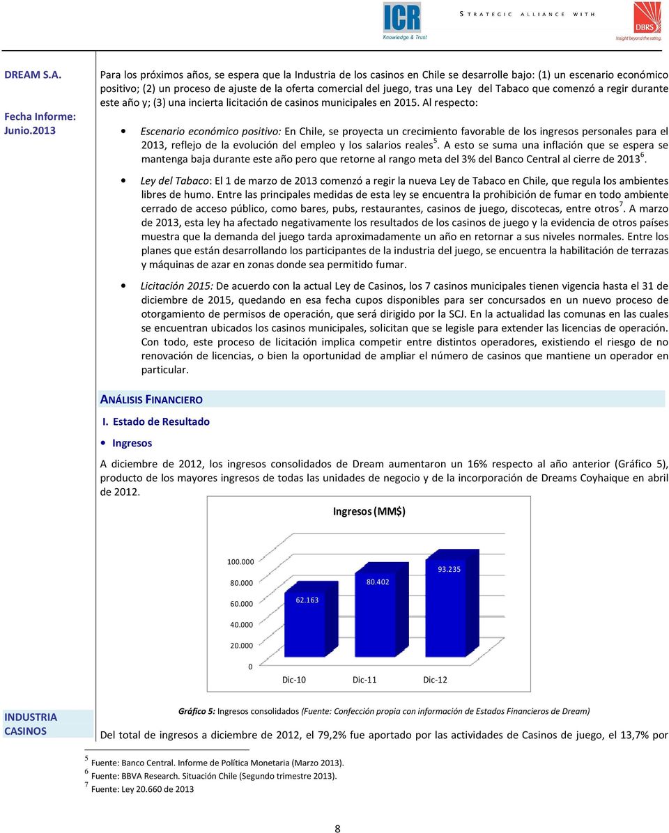 Al respecto: Escenario económico positivo: En Chile, se proyecta un crecimiento favorable de los ingresos personales para el 2013, reflejo de la evolución del empleo y los salarios reales 5.