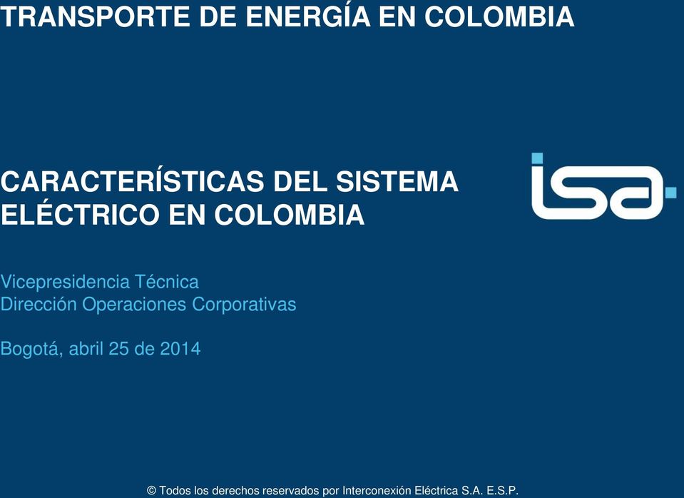COLOMBIA Vicepresidencia Técnica