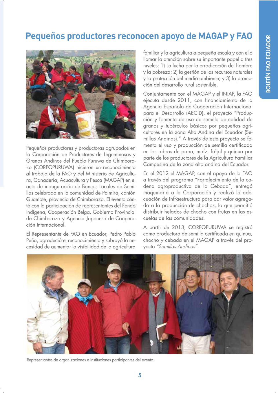 celebrado en la comunidad de Palmira, cantón Guamote, provincia de Chimborazo.
