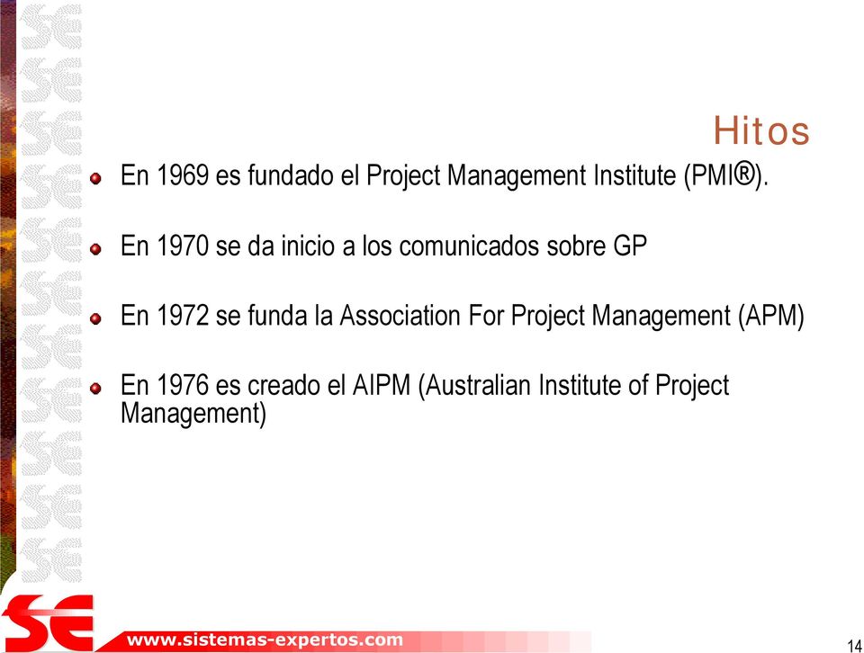 funda la Association For Project Management (APM) En 1976 es