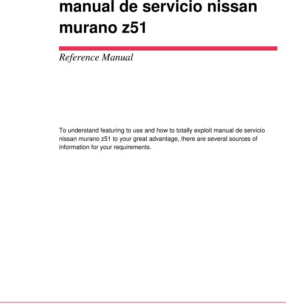 manual de servicio nissan murano z51 to your great