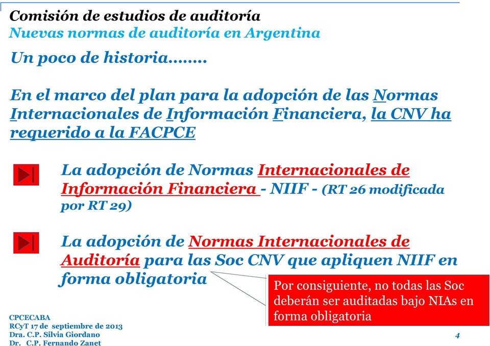 La adopción de Normas Internacionales de Información Financiera - NIIF - (RT 26 modificada por RT 29) La adopción de Normas