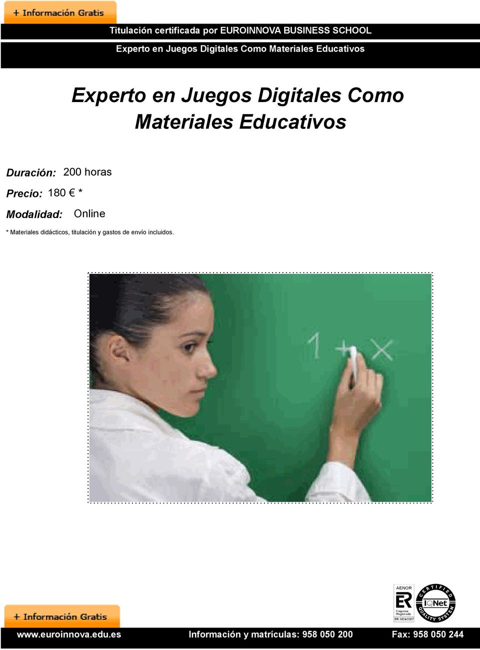 Digitales Como Materiales Educativos Duración: 200 horas Precio: 180