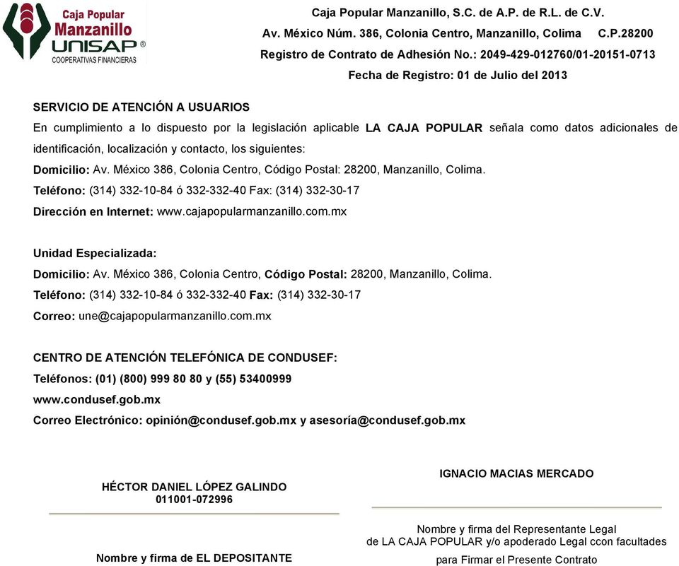 mx Unidad Especializada: Domicilio: Av. México 386, Colonia Centro, Código Postal: 28200, Manzanillo, Colima.