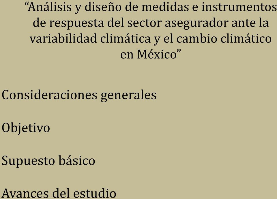 climática y el cambio climático en México