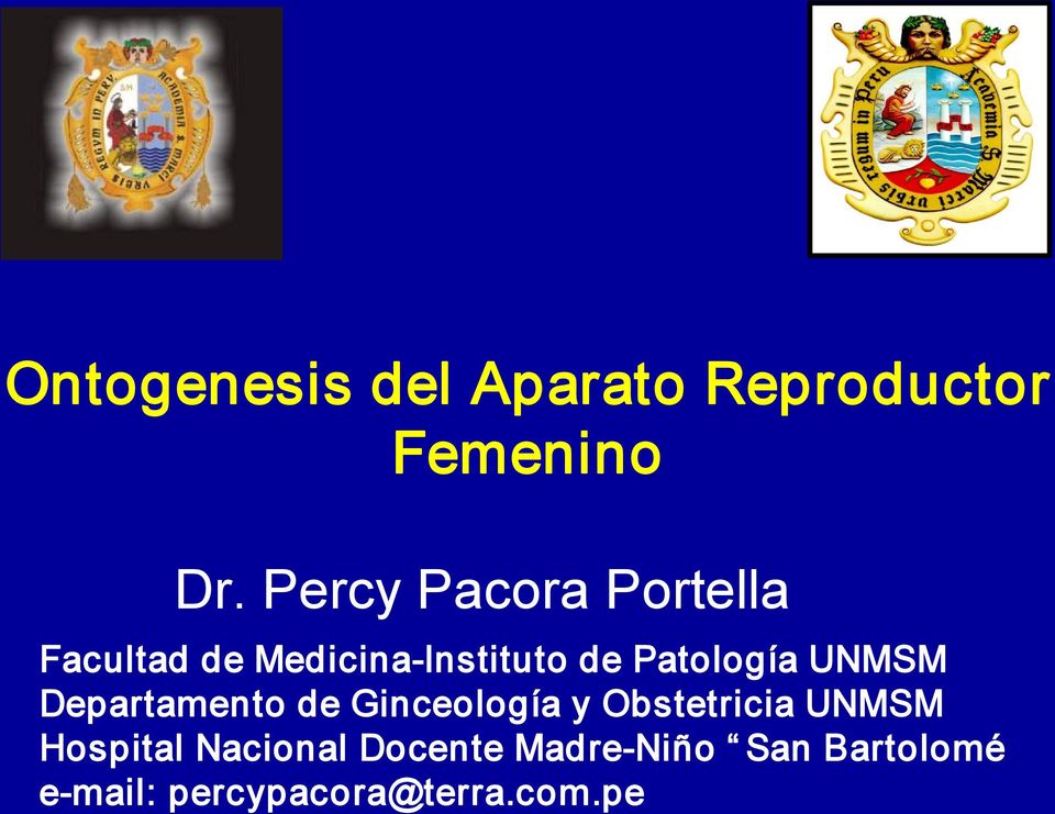 Patología UNMSM Departamento de Ginceología y Obstetricia