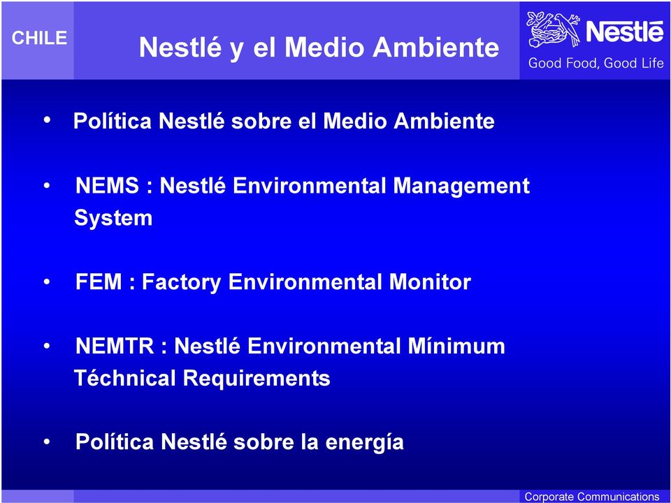 Factory Environmental Monitor NEMTR : Nestlé Environmental