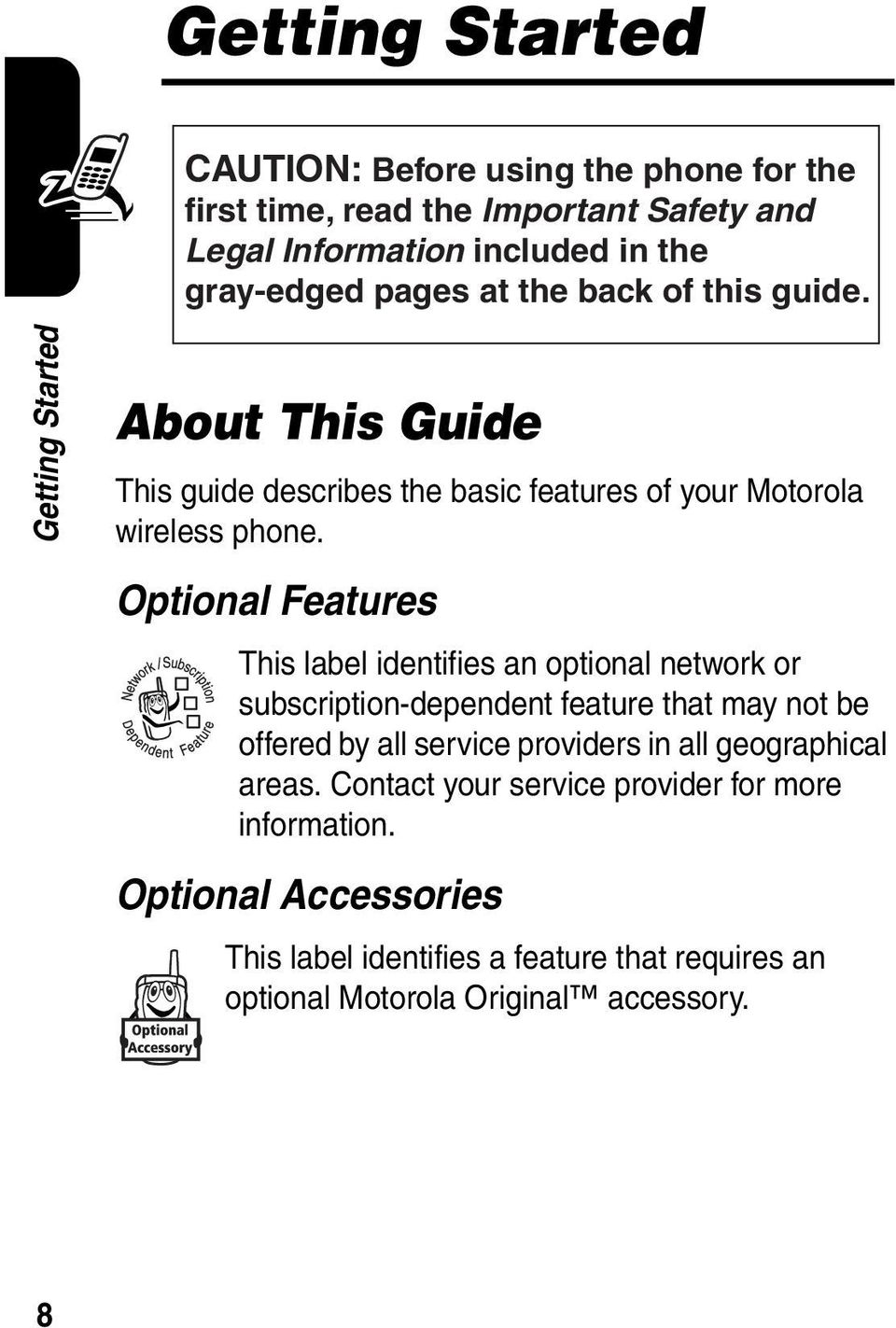 Optional Features 032380o This label identifies an optional network or subscription-dependent feature that may not be offered by all service providers in all