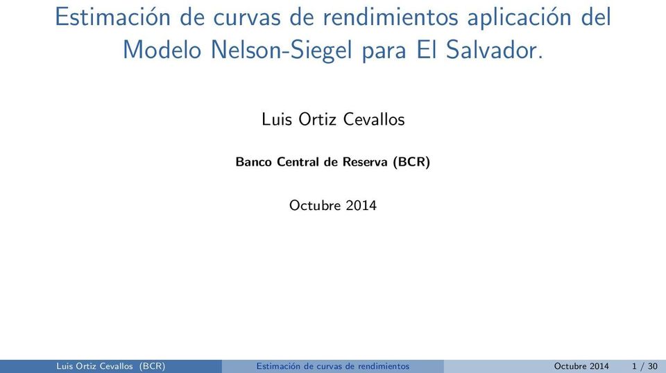 Luis Ortiz Cevallos Banco Central de Reserva (BCR) Octubre
