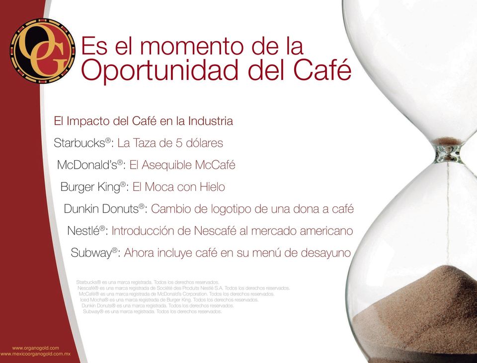 Todos los derechos reservados. Nescafé es una marca registrada de Société des Produits Nestlé S.A. Todos los derechos reservados. McCafé es una marca registrada de McDonald s Corporation.