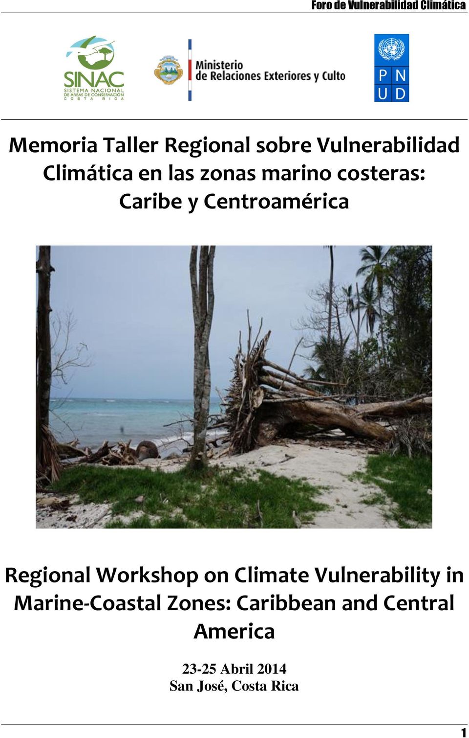 Workshop on Climate Vulnerability in Marine-Coastal Zones: