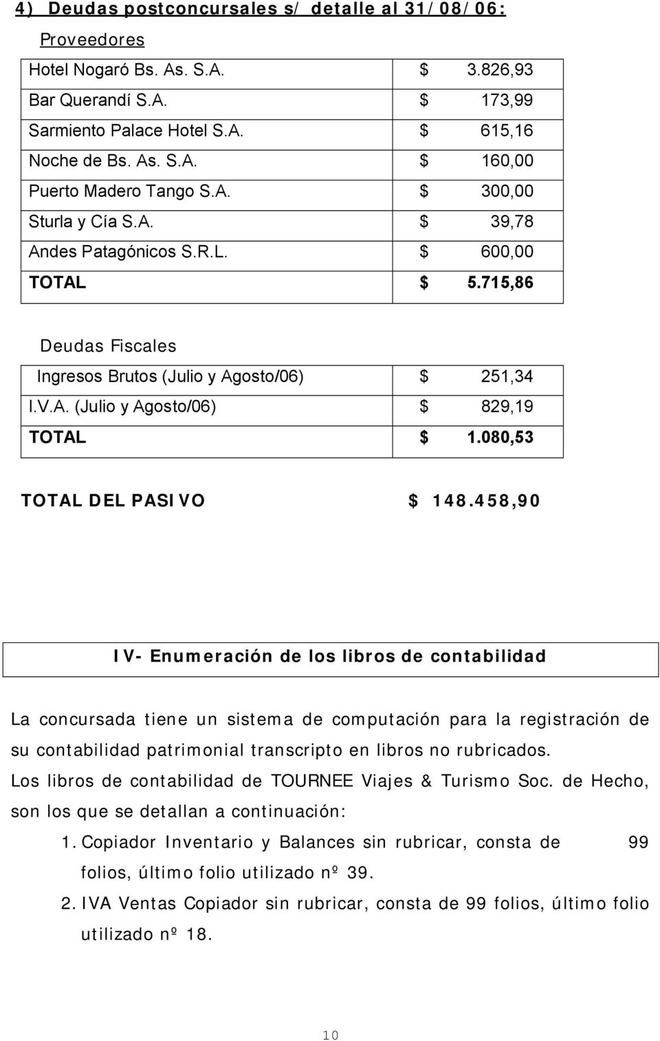 080,53 TOTAL DEL PASIVO $ 148.