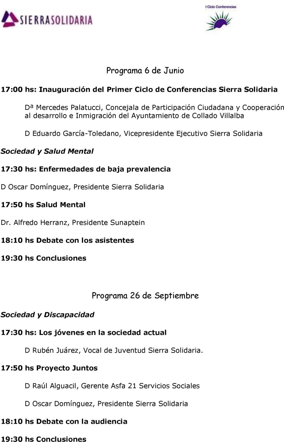 Sierra Solidaria 17:50 hs Salud Mental Dr.
