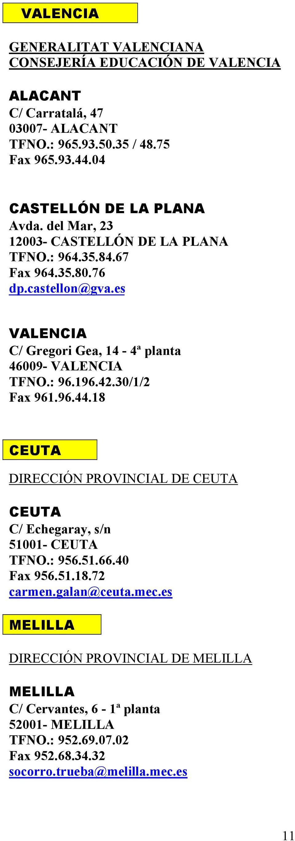 es VALENCIA C/ Gregori Gea, 14-4ª planta 46009- VALENCIA TFNO.: 96.196.42.30/1/2 Fax 961.96.44.