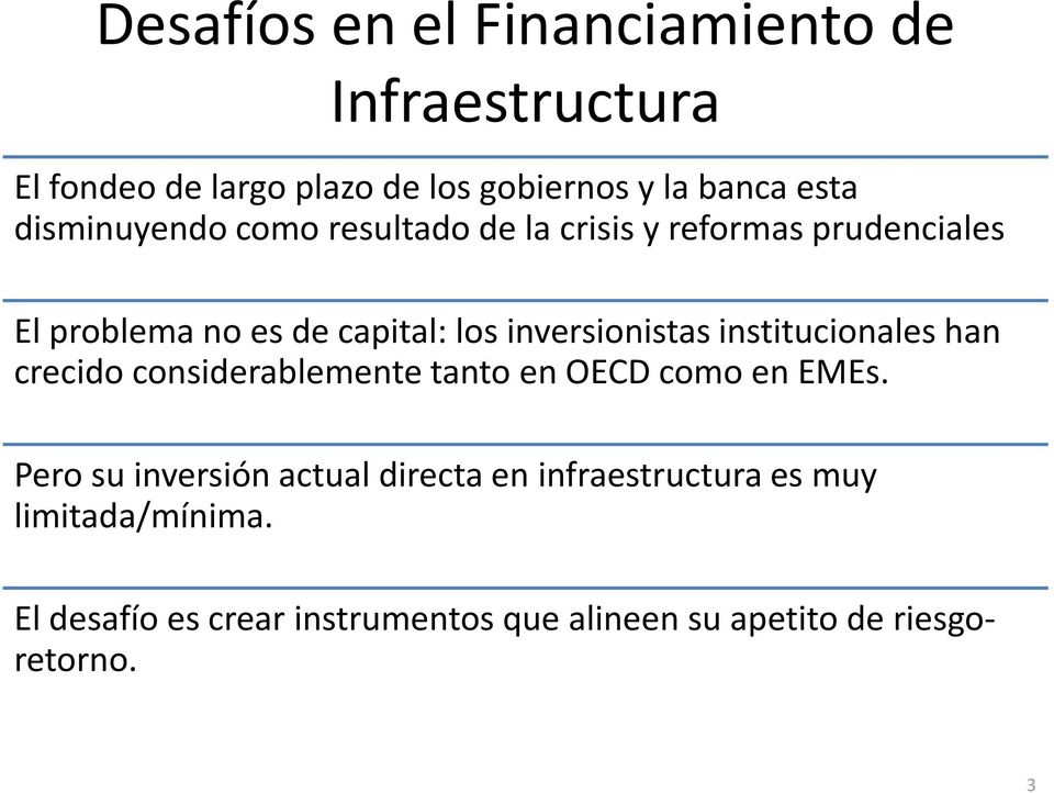 inversionistas institucionales han crecido considerablemente tanto en OECD como en EMEs.