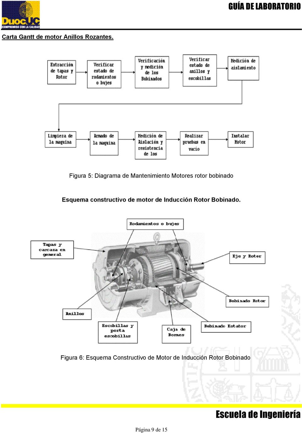 Esquema constructivo de motor de Inducción Rotor Bobinado.