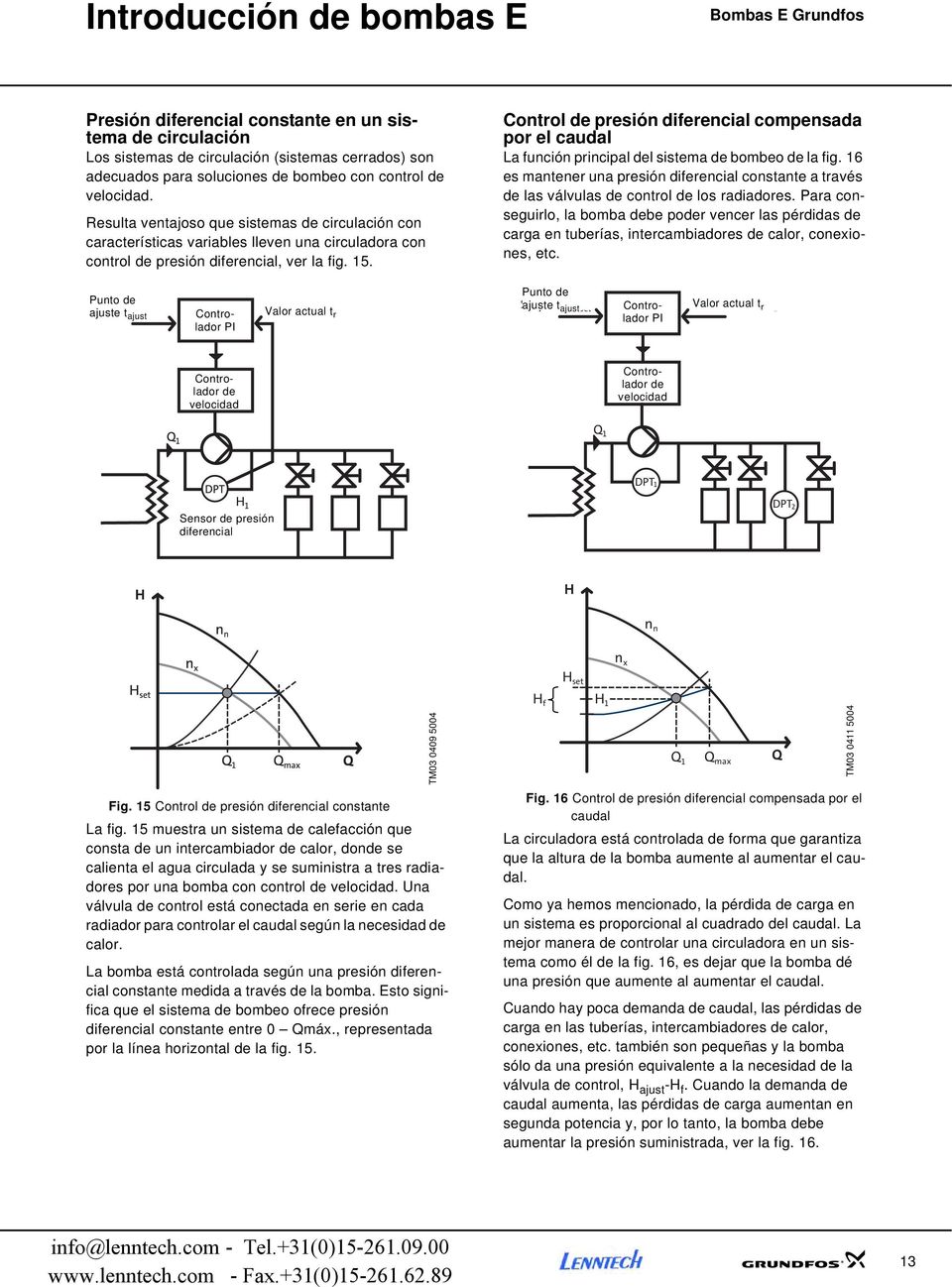Control de presión diferencial compensada por el caudal La función principal del sistema de bombeo de la fig.