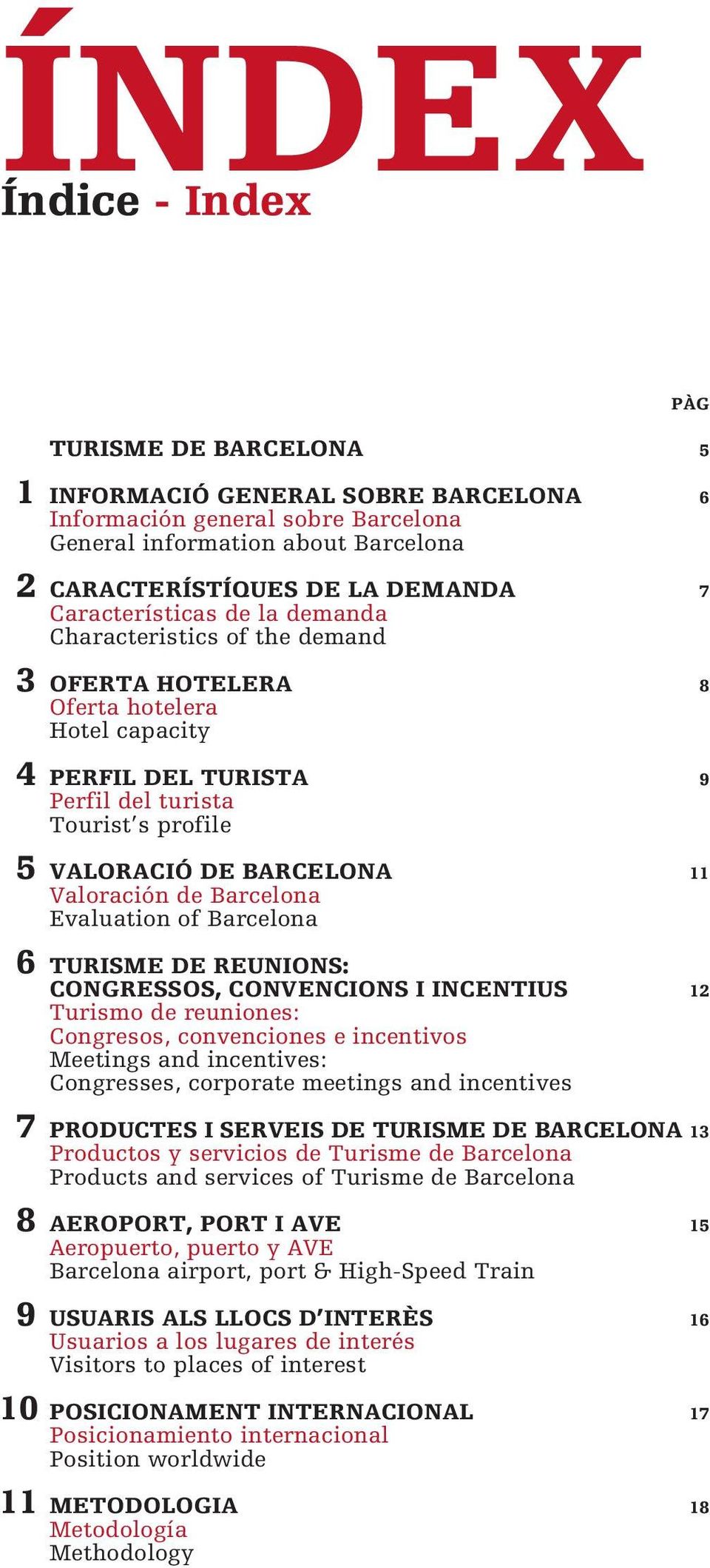 Valoración de Barcelona Evaluation of Barcelona 6 Turisme de reunions: congressos, convencions i incentius 12 Turismo de reuniones: Congresos, convenciones e incentivos Meetings and incentives: