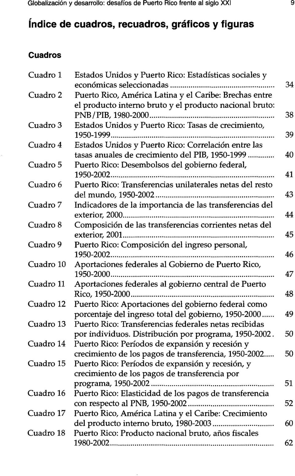 .. 34 Puerto Rico, América Latina y el Caribe: Brechas entre el producto interno bruto y el producto nacional bruto: PNB/PIB, 1980-2000.