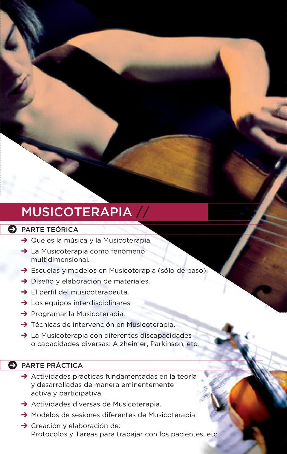 La Musicoterapia con diferentes discapacidades o capacidades diversas: Alzheimer, Parkinson, etc.