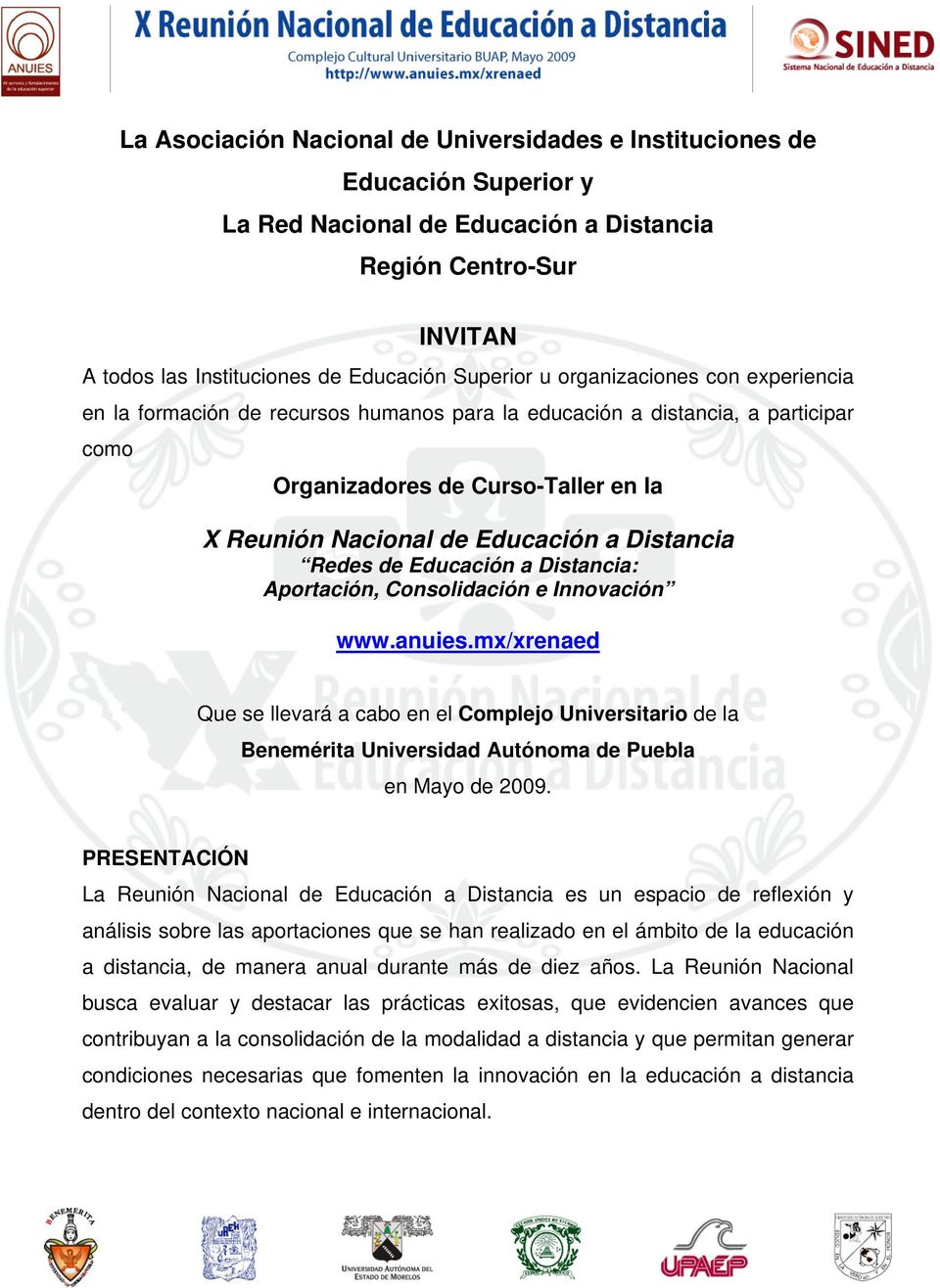 Redes de Educación a Distancia: Aportación, Consolidación e Innovación www.anuies.