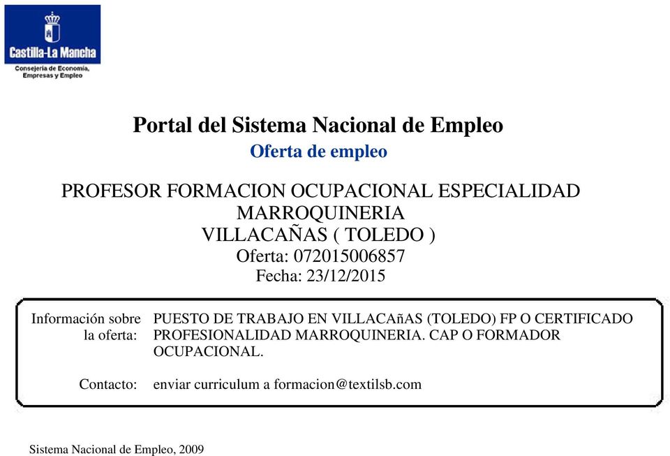 EN VILLACAñAS (TOLEDO) FP O CERTIFICADO PROFESIONALIDAD MARROQUINERIA.