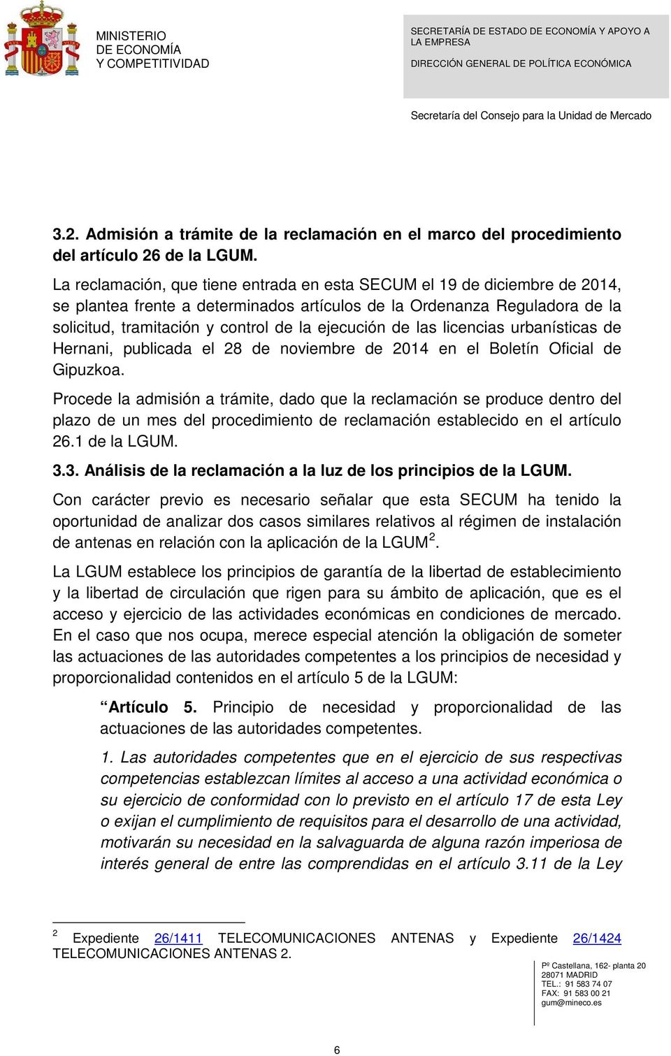 ejecución de las licencias urbanísticas de Hernani, publicada el 28 de noviembre de 2014 en el Boletín Oficial de Gipuzkoa.