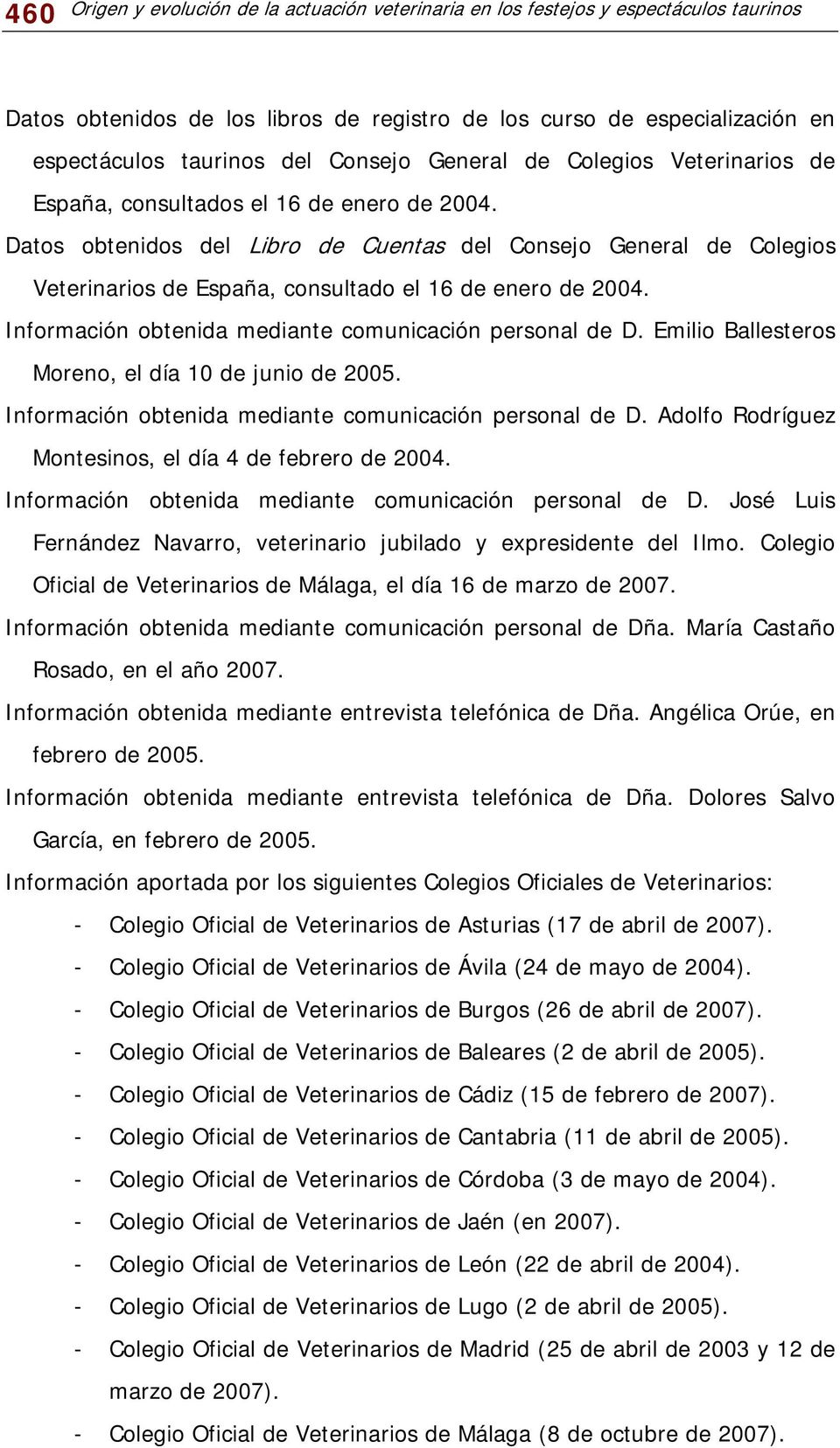 Datos obtenidos del Libro de Cuentas del Consejo General de Colegios Veterinarios de España, consultado el 16 de enero de 2004. Información obtenida mediante comunicación personal de D.