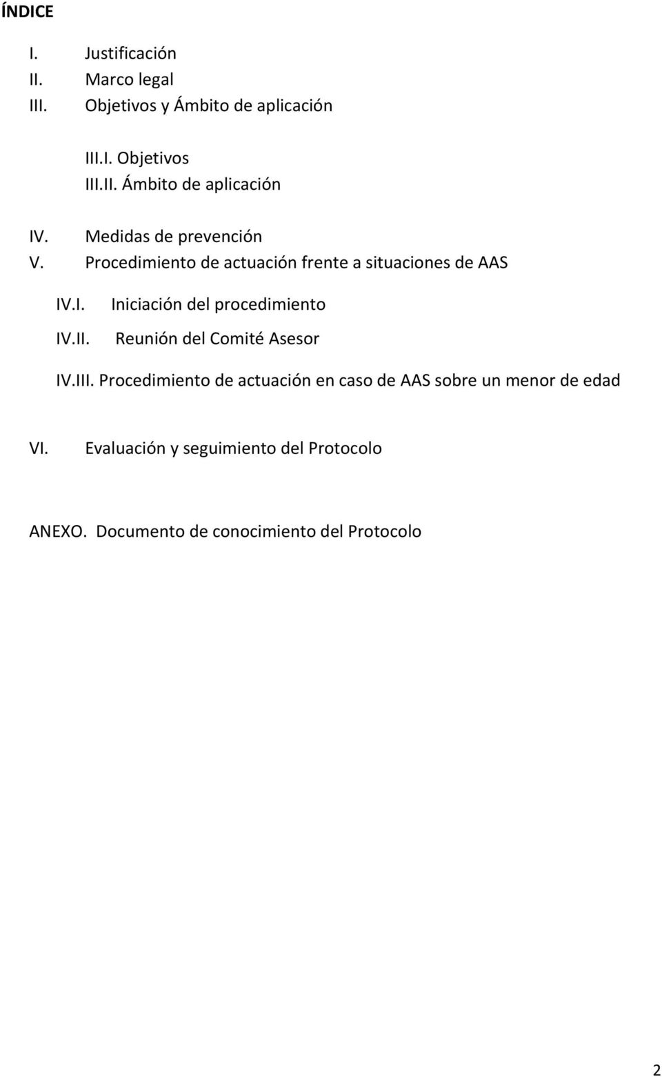 Iniciación del procedimiento Reunión del Comité Asesor IV.III.