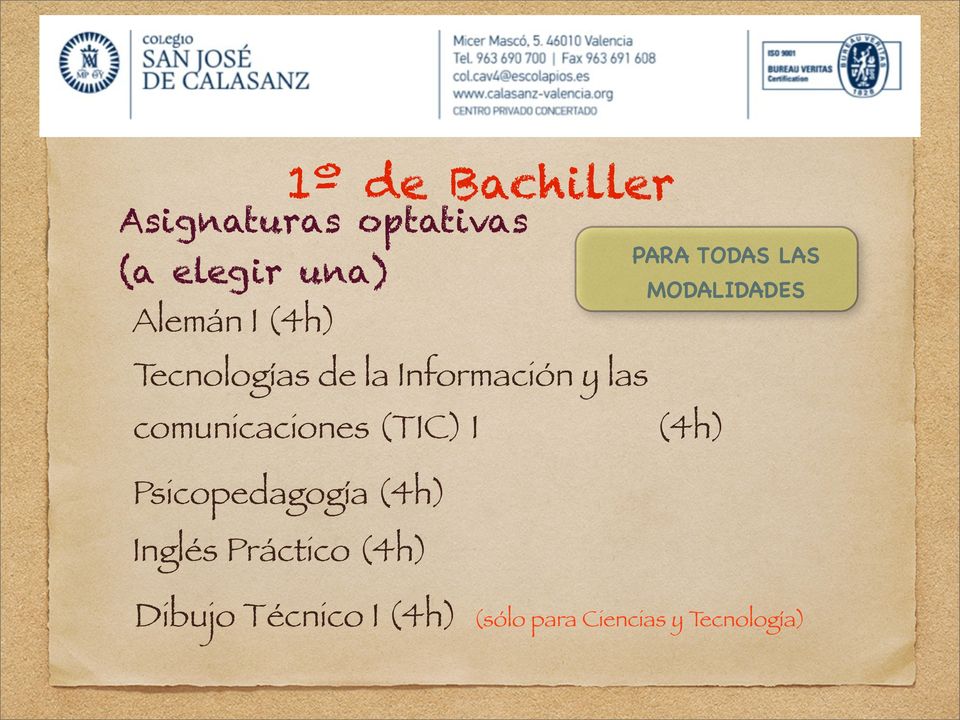 las comunicaciones (TIC) I (4h) Psicopedagogía (4h) Inglés