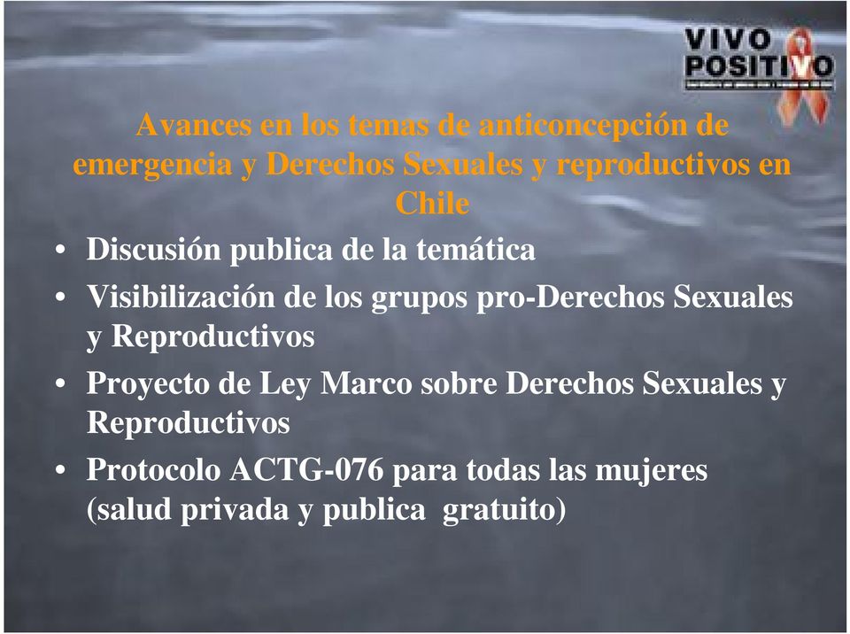 grupos pro-derechos Sexuales y Reproductivos Proyecto de Ley Marco sobre Derechos