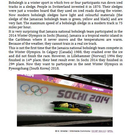 Ejemplos de pruebas Jamaica national bobsleigh team in 2014