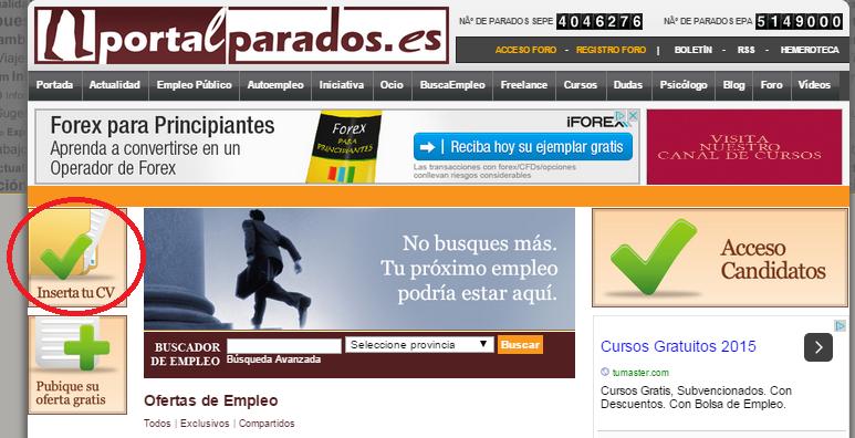 Cómo me puedo registrar en la página web? 1. Primero, abre tu navegador. Escribe la dirección URL de PortalParados.es (http://www.portalparados.
