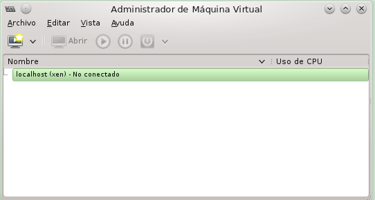 2. Administración del DomU usando asistente gráfico (virt-manager) Paso 1 Abra El asistente para crear máquinas virtuales 1.1 Abra YasT 1.2 Seleccione Virtualización 1.