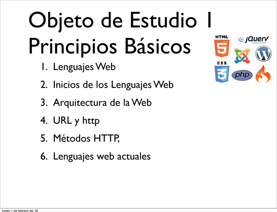 Inicios de los Lenguajes Web 3.