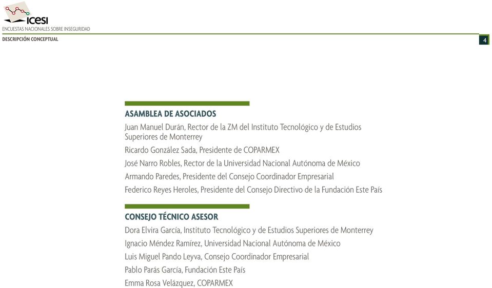 Heroles, Presidente del Consejo Directivo de la Fundación Este País Consejo técnico asesor Dora Elvira García, Instituto Tecnológico y de Estudios Superiores de Monterrey