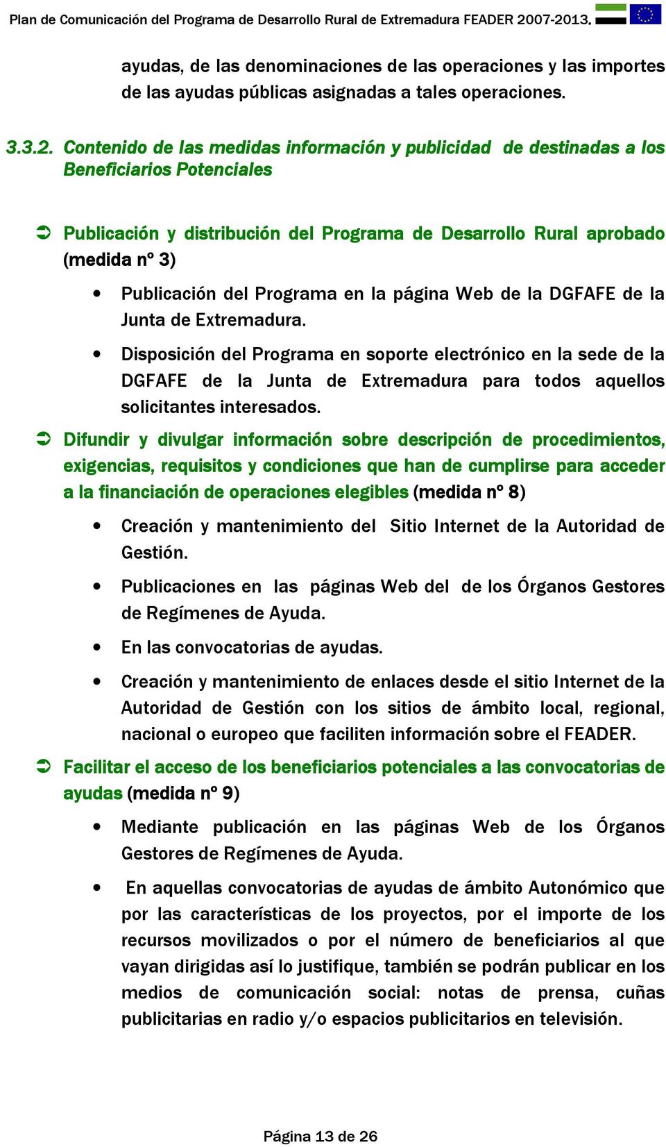Programa en la página Web de la DGFAFE de la Junta de Extremadura.