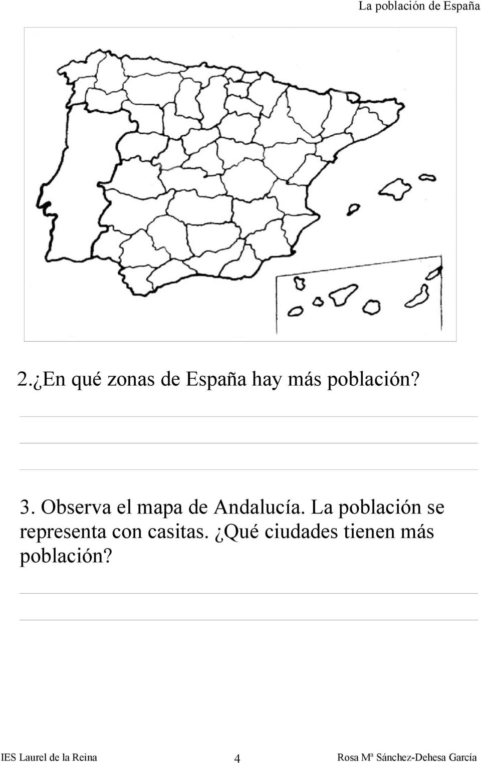Observa el mapa de Andalucía.
