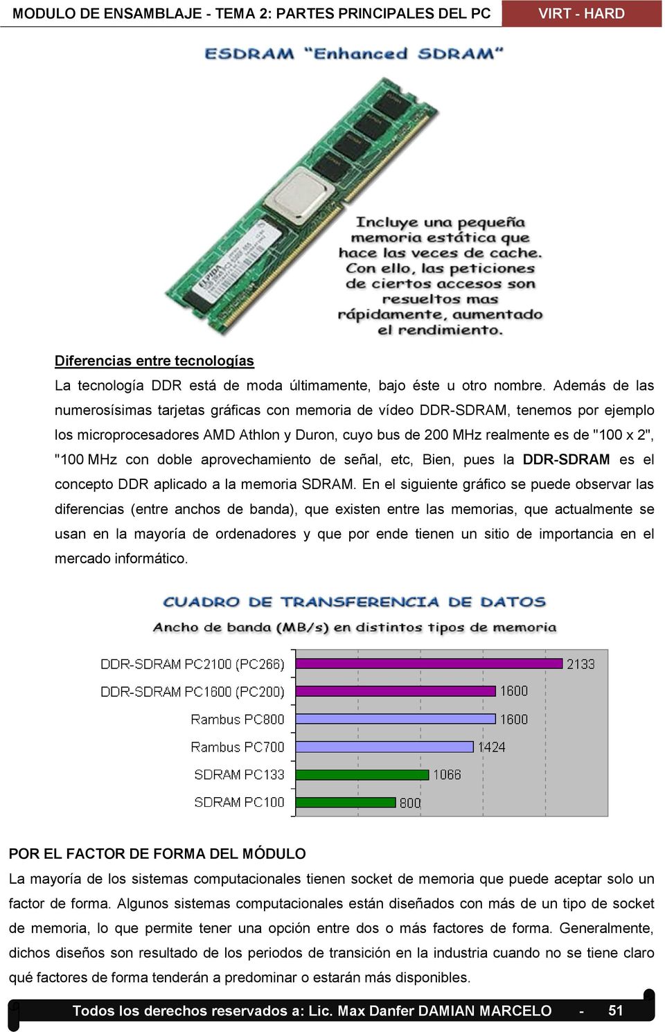 doble aprovechamiento de señal, etc, Bien, pues la DDRSDRAM es el concepto DDR aplicado a la memoria SDRAM.