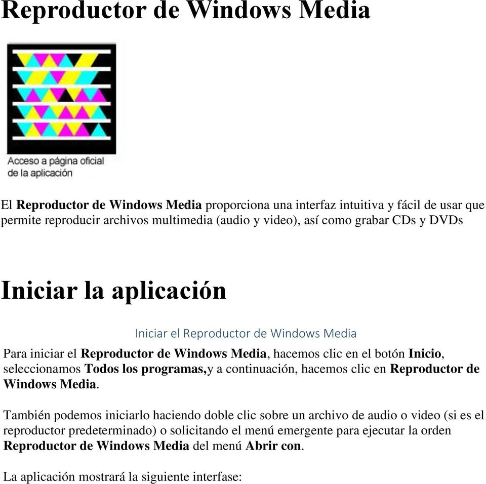 seleccionamos Todos los programas,y a continuación, hacemos clic en Reproductor de Windows Media.