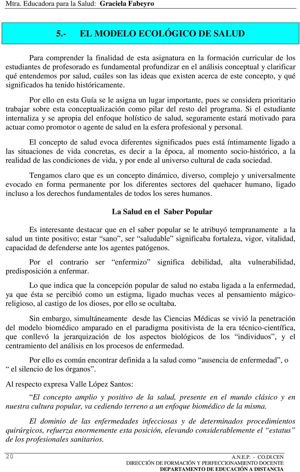  EL MODELO ECOLÓGICO DE SALUD - PDF Descargar libre