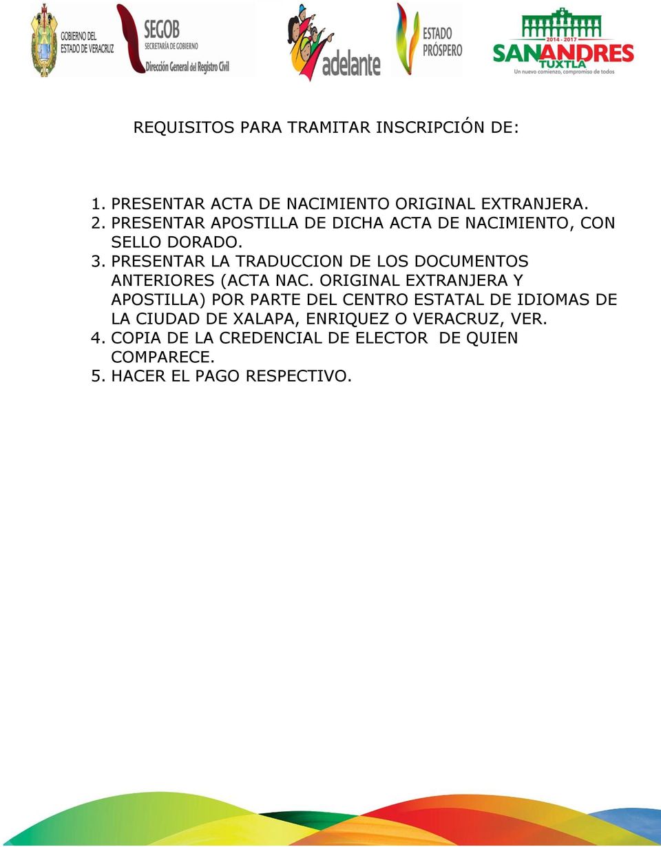 PRESENTAR LA TRADUCCION DE LOS DOCUMENTOS ANTERIORES (ACTA NAC.